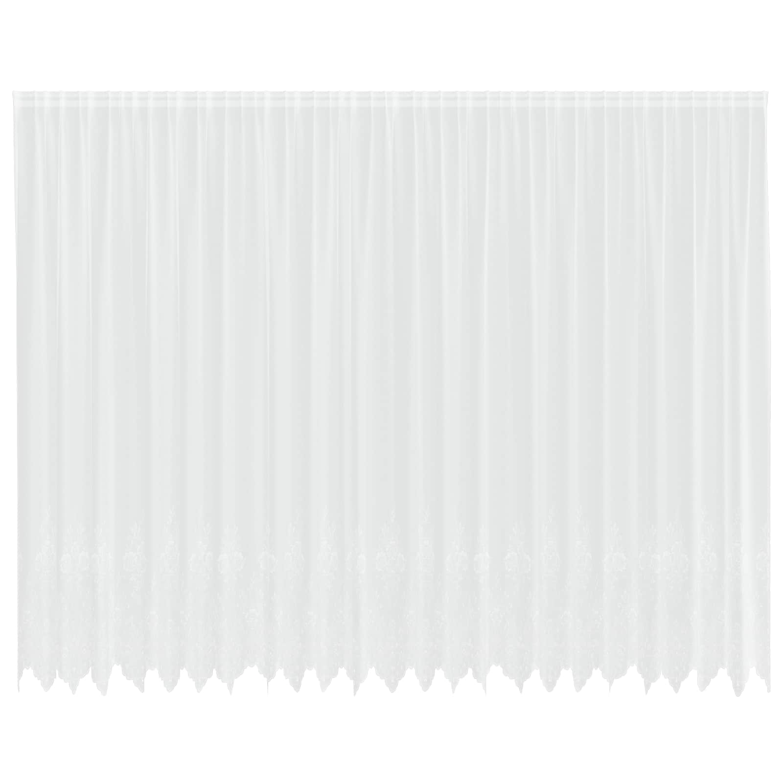 vidaXL Firanka Koronkowa z zasłonami Biały 280 x 600 cm Poliester
