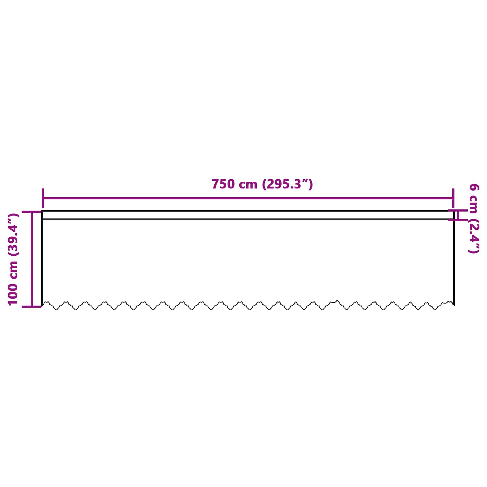 vidaXL Firanka Koronkowa z zasłonami Biały 100x750cm Poliester