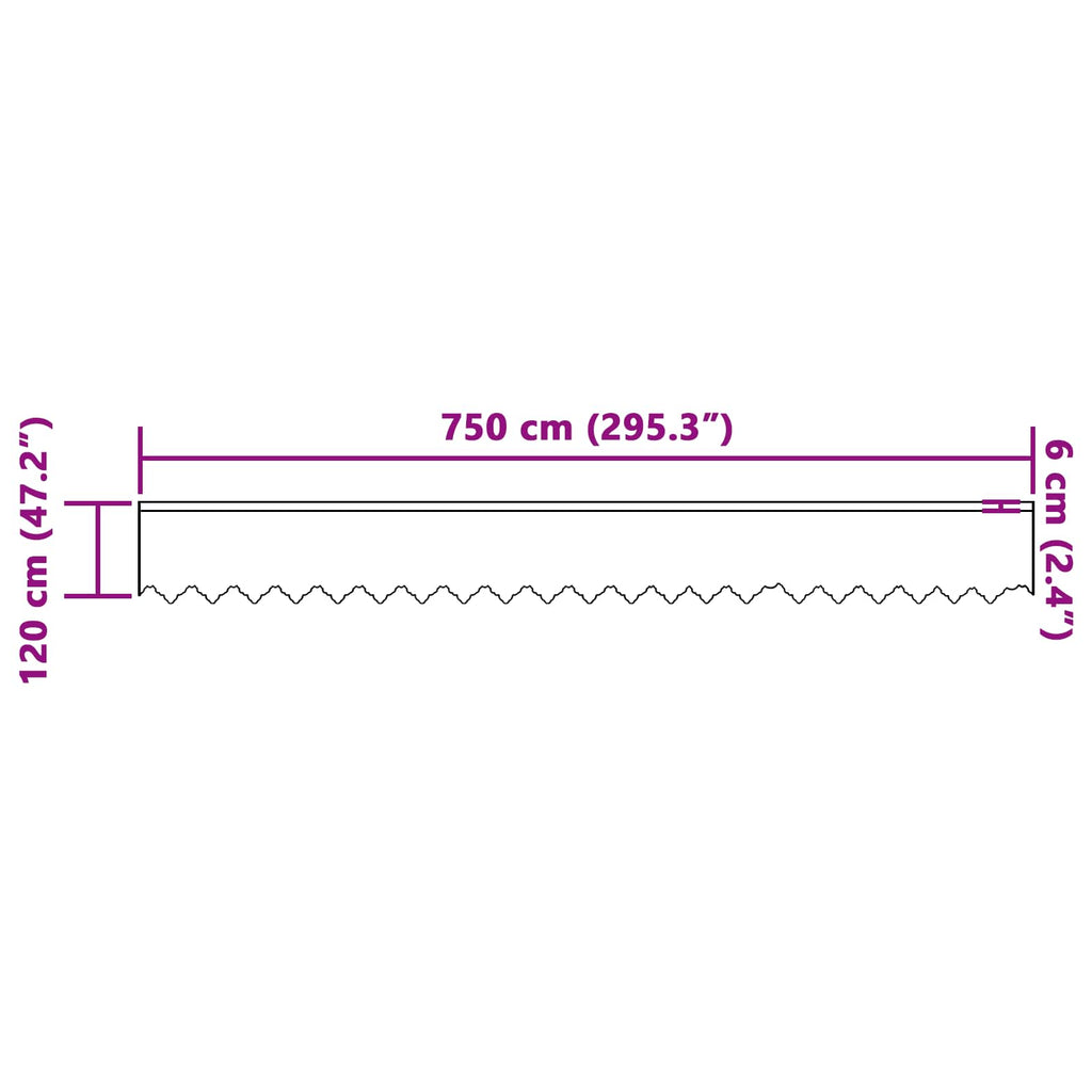vidaXL Firanka Koronkowa z zasłonami Biały 120 x 750 cm Poliester