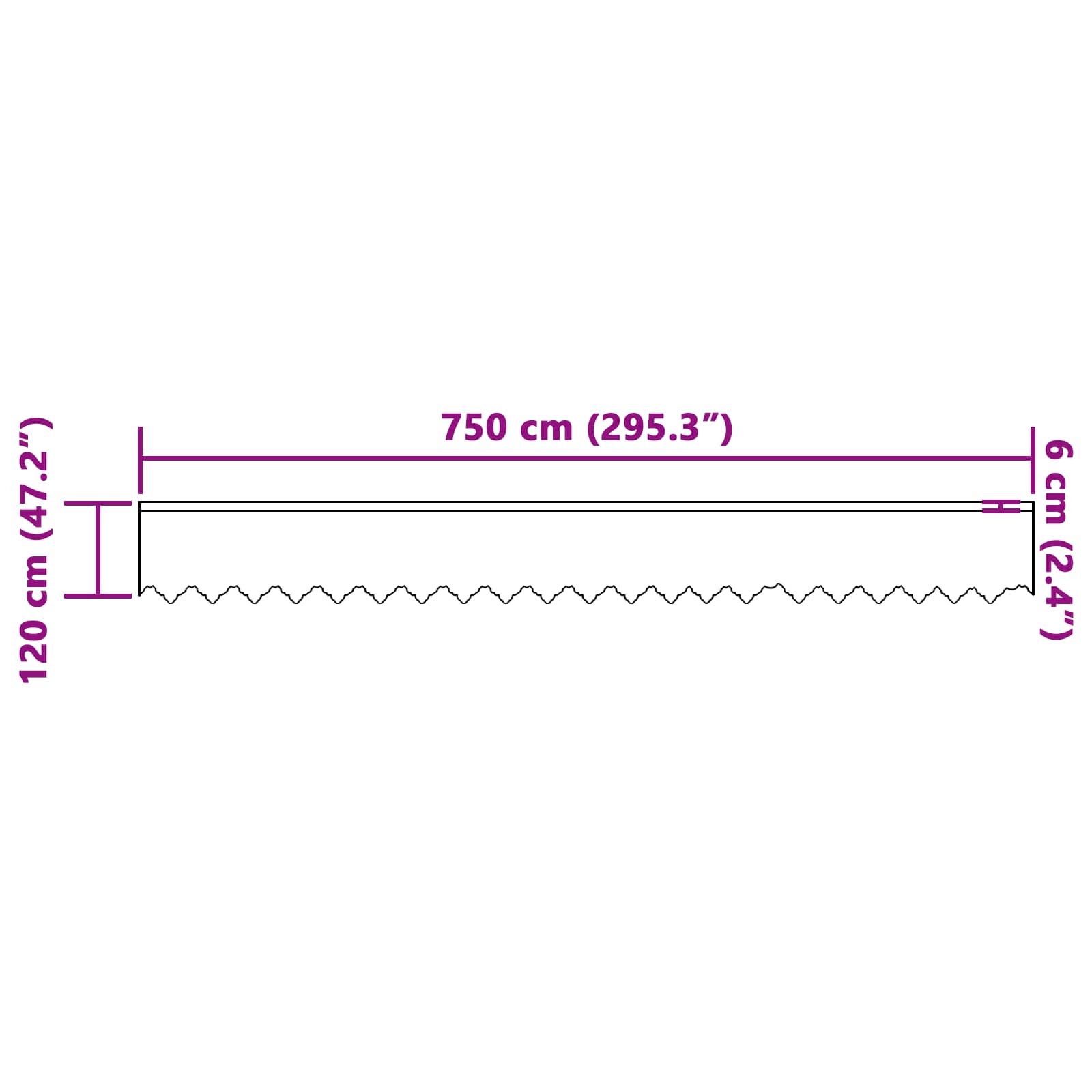 vidaXL Firanka Koronkowa z zasłonami Biały 120 x 750 cm Poliester