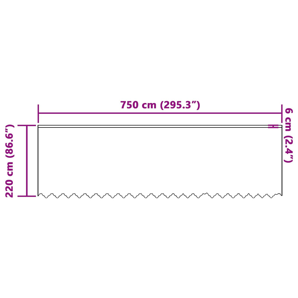 vidaXL Firanka Koronkowa z zasłonami Biały 220 x 750 cm Poliester