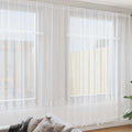 vidaXL Firanka Koronkowa z zasłonami Biały 280 x 750 cm Poliester