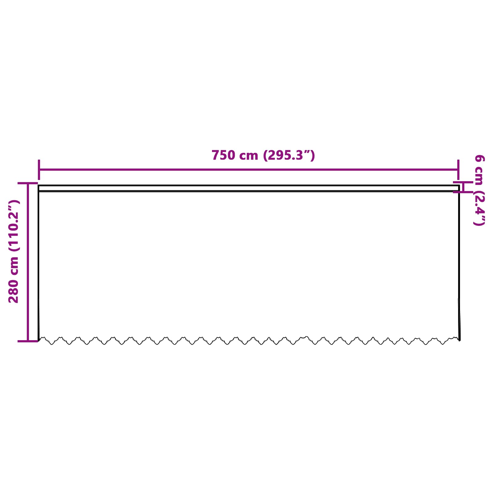 vidaXL Firanka Koronkowa z zasłonami Biały 280 x 750 cm Poliester