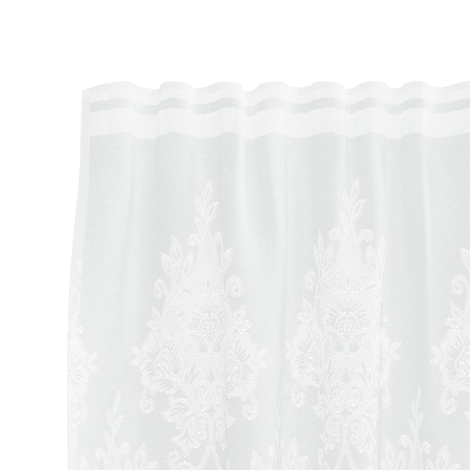 vidaXL Firanka Koronkowa z zasłonami Biały 160 x 900 cm Poliester