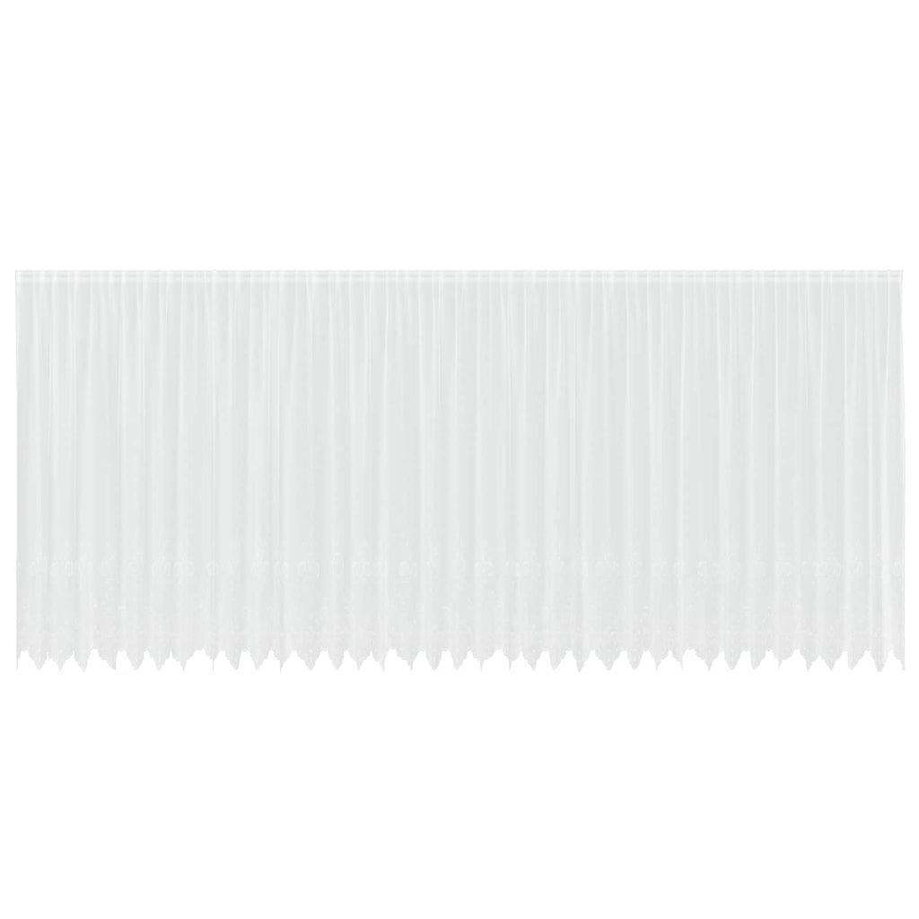 vidaXL Firanka Koronkowa z zasłonami Biały 220 x 900 cm Poliester