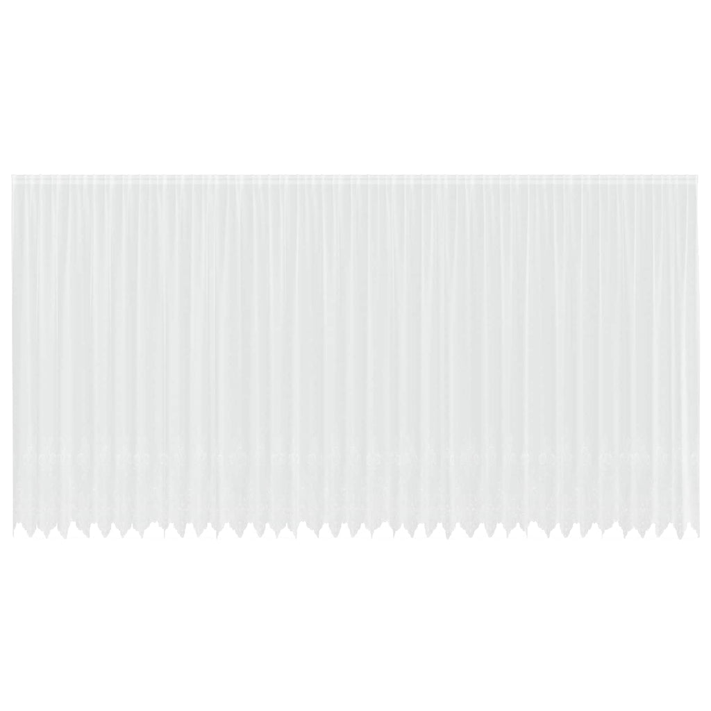vidaXL Firanka Koronkowa z zasłonami Biały 260 x 900 cm Poliester