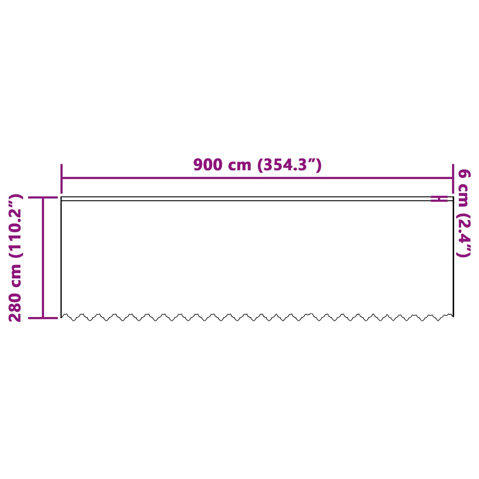 vidaXL Firanka Koronkowa z zasłonami Biały 280 x 900 cm Poliester