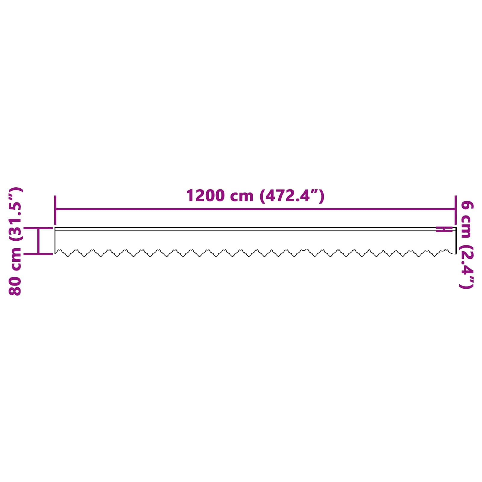 vidaXL Firanka Koronkowa z zasłonami Biały 80 x 1200 cm Poliester