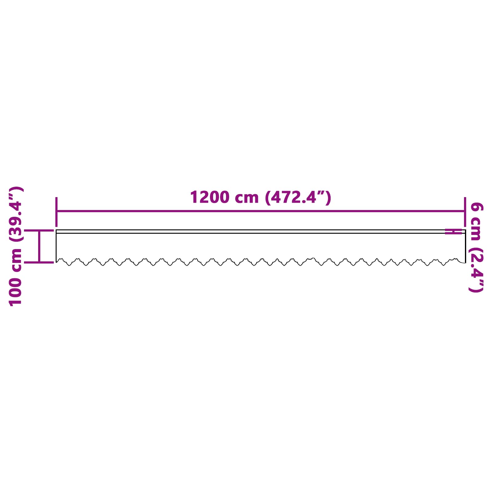 vidaXL Firanka Koronkowa z zasłonami Biały 100 x 1200 cm Poliester
