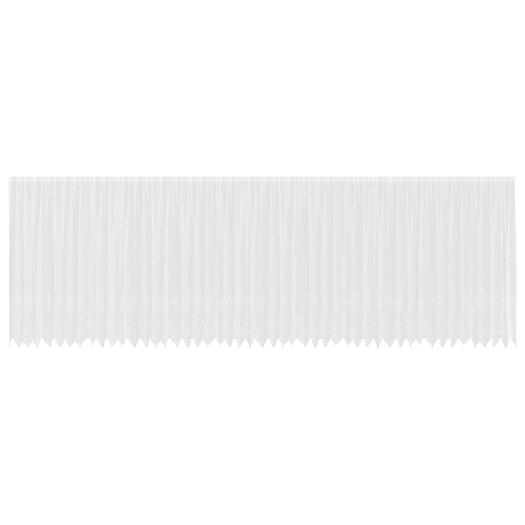vidaXL Firanka Koronkowa z zasłonami Biały 245 x 1200 cm Poliester