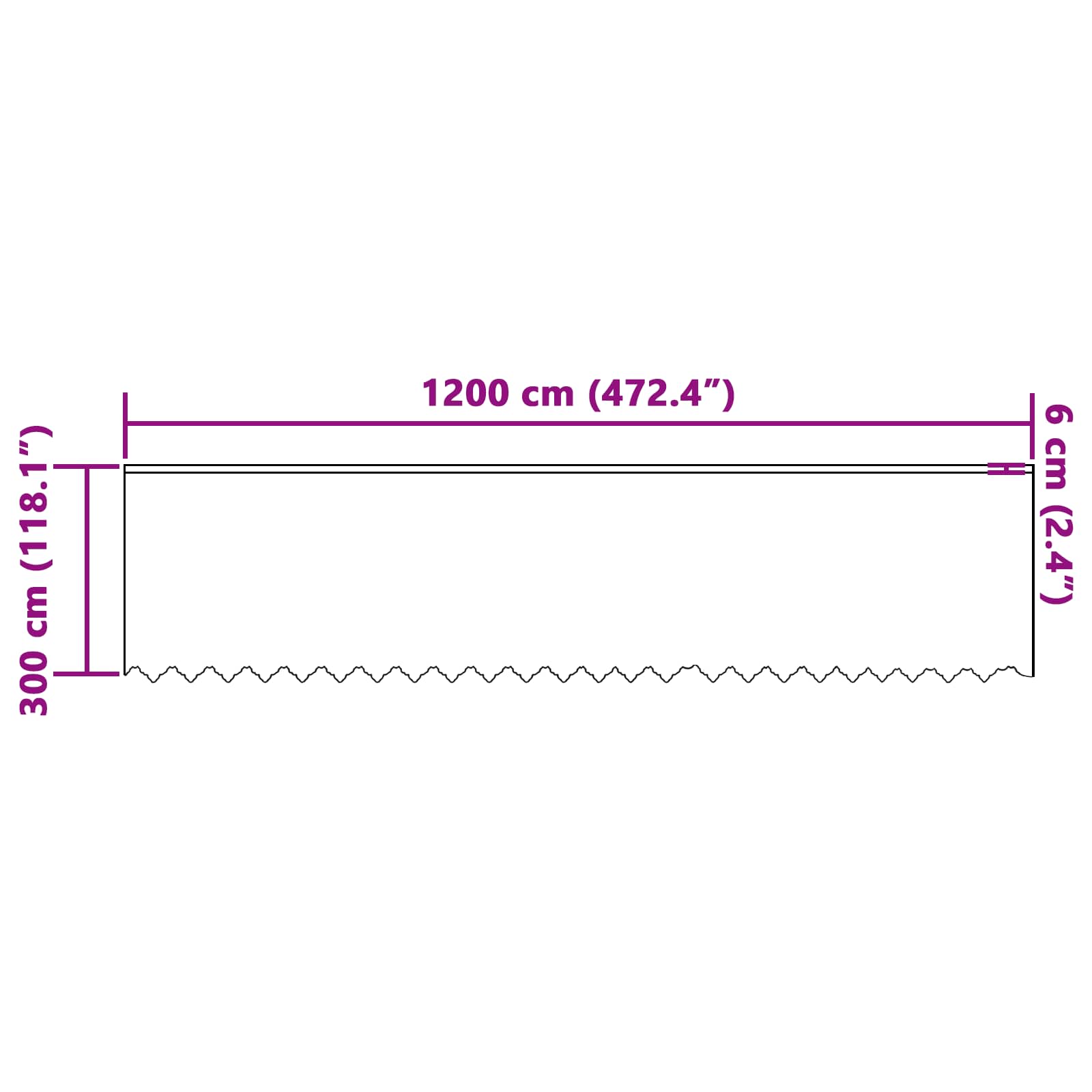 vidaXL Firanka Koronkowa z zasłonami Biały 300 x 1200 cm Poliester