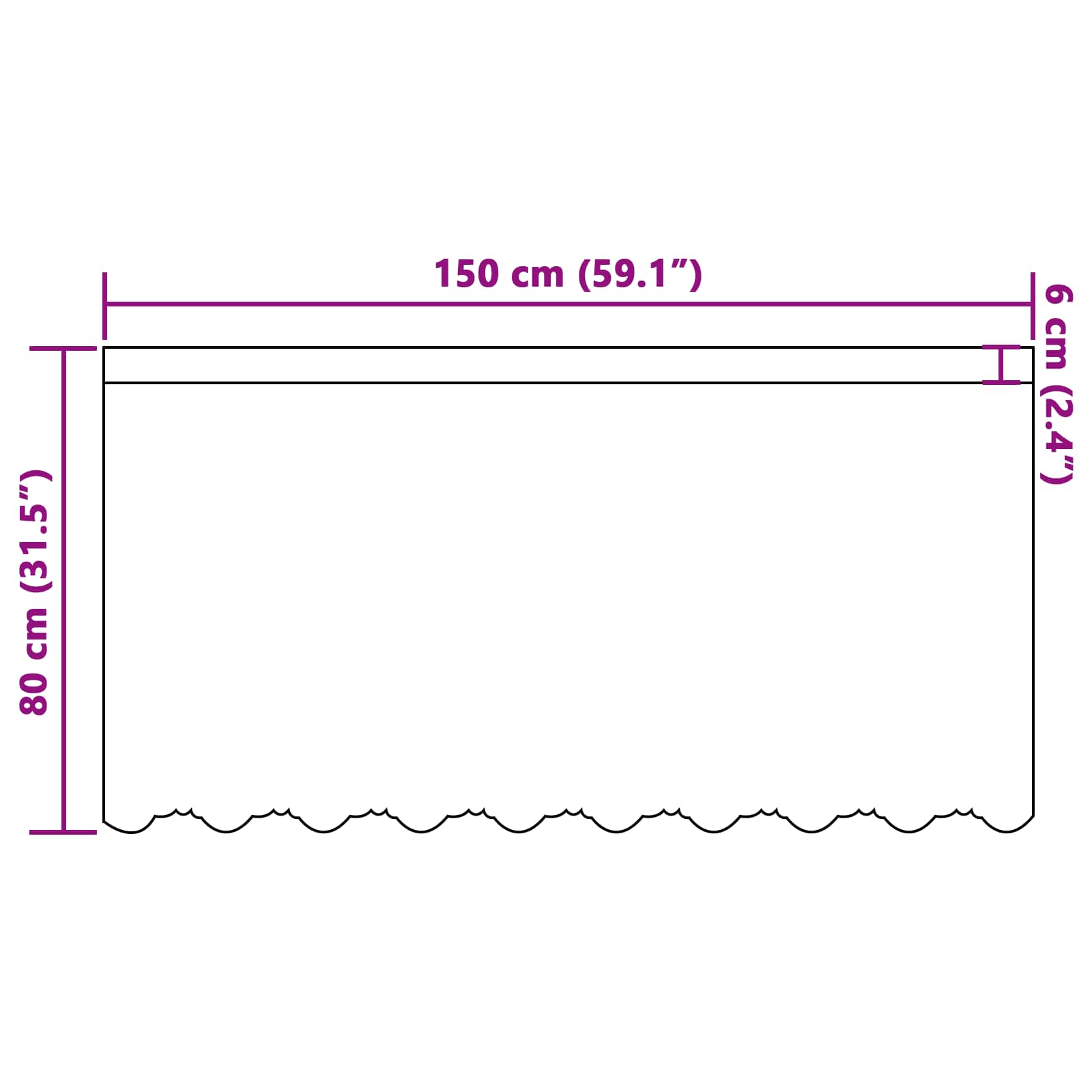 vidaXL Firanka Koronkowa z zasłonami Biały 80 x 150 cm Poliester