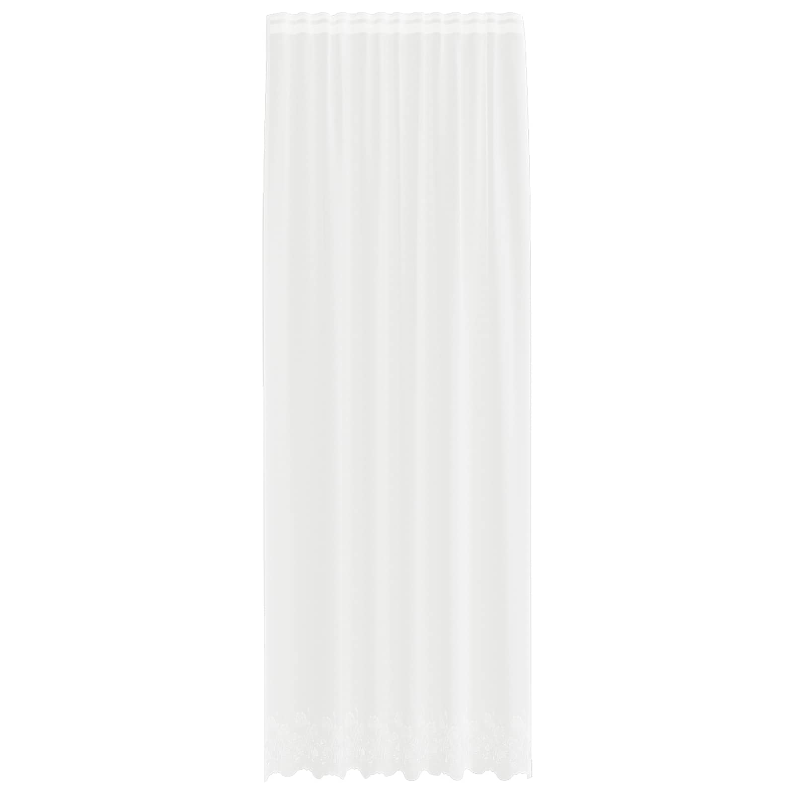 vidaXL Firanka Koronkowa z zasłonami Biały 260 x 150 cm Poliester