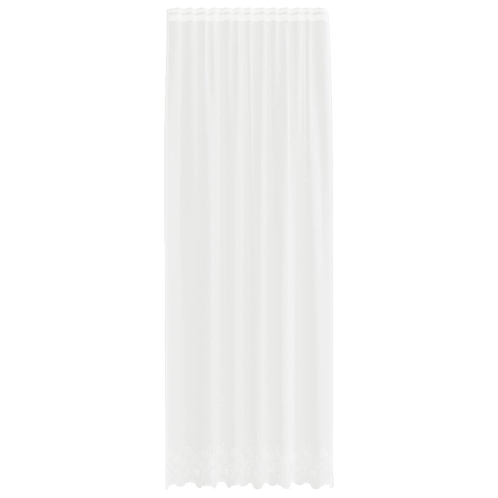 vidaXL Firanka Koronkowa z zasłonami Biały 280 x 150 cm Poliester