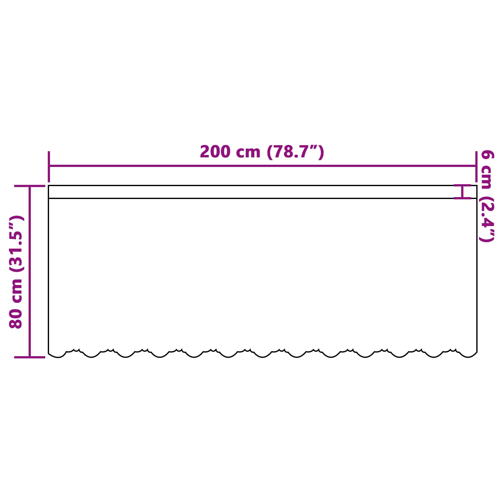 vidaXL Firanka Koronkowa z zasłonami Biały 80 x 200 cm Poliester
