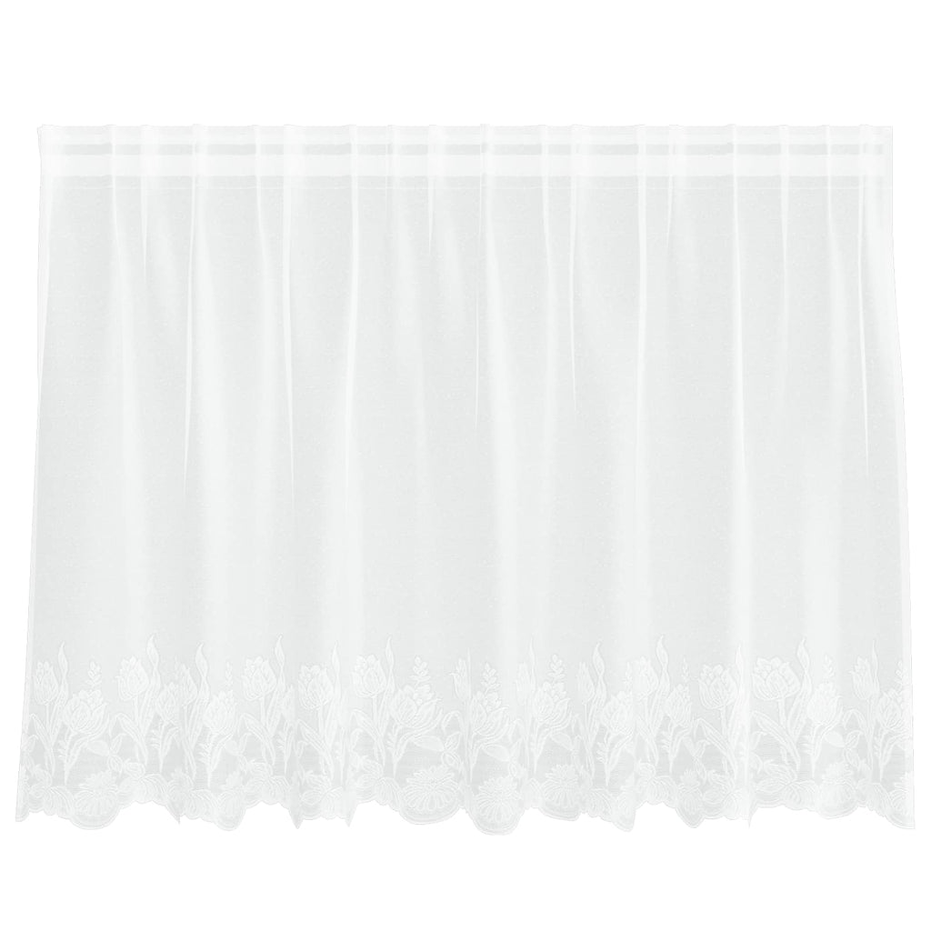vidaXL Firanka Koronkowa z zasłonami Biały 200 x 120 cm Poliester