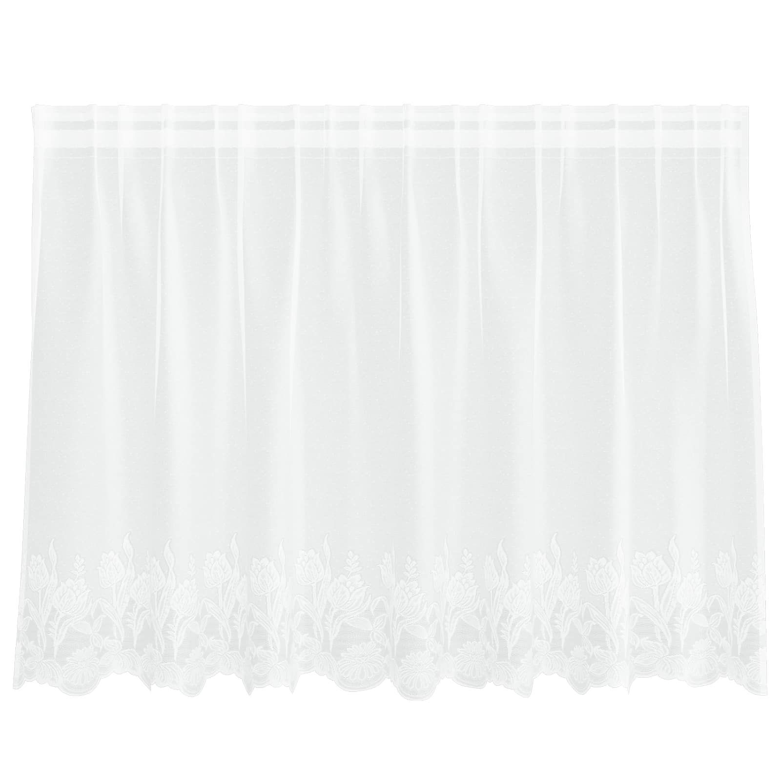 vidaXL Firanka Koronkowa z zasłonami Biały 200 x 120 cm Poliester