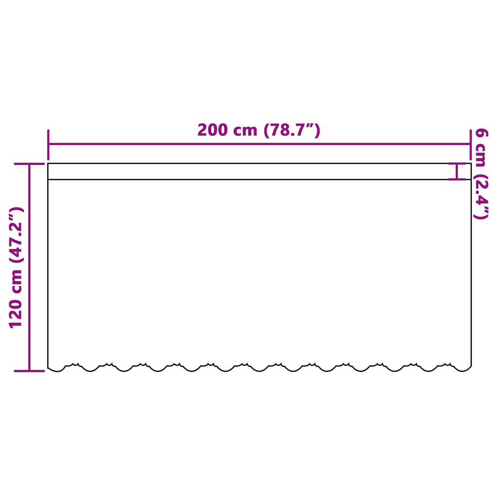 vidaXL Firanka Koronkowa z zasłonami Biały 200 x 120 cm Poliester