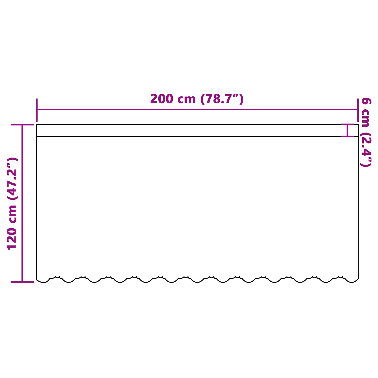 vidaXL Firanka Koronkowa z zasłonami Biały 200 x 120 cm Poliester