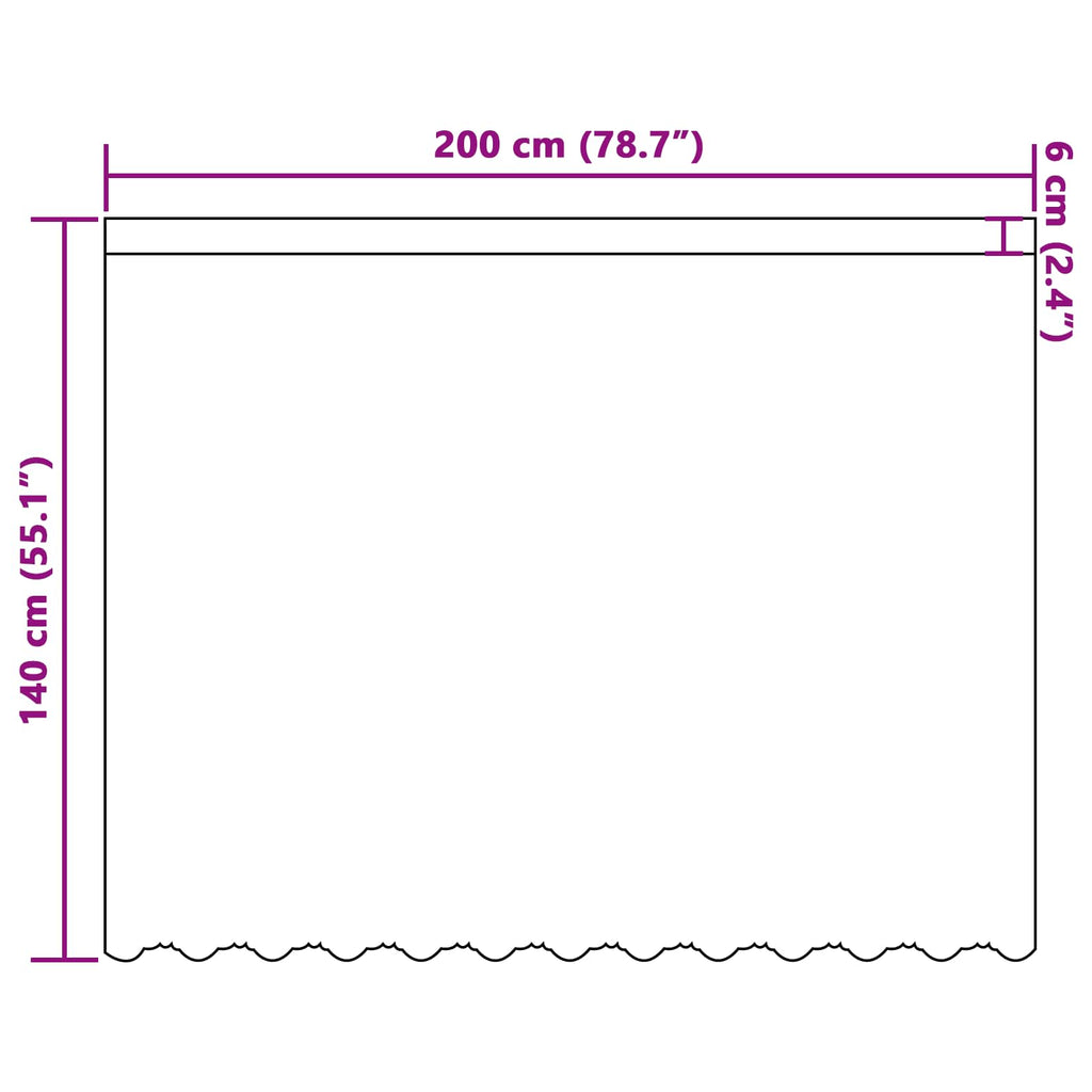 vidaXL Firanka Koronkowa z zasłonami Biały 140 x 200 cm Poliester