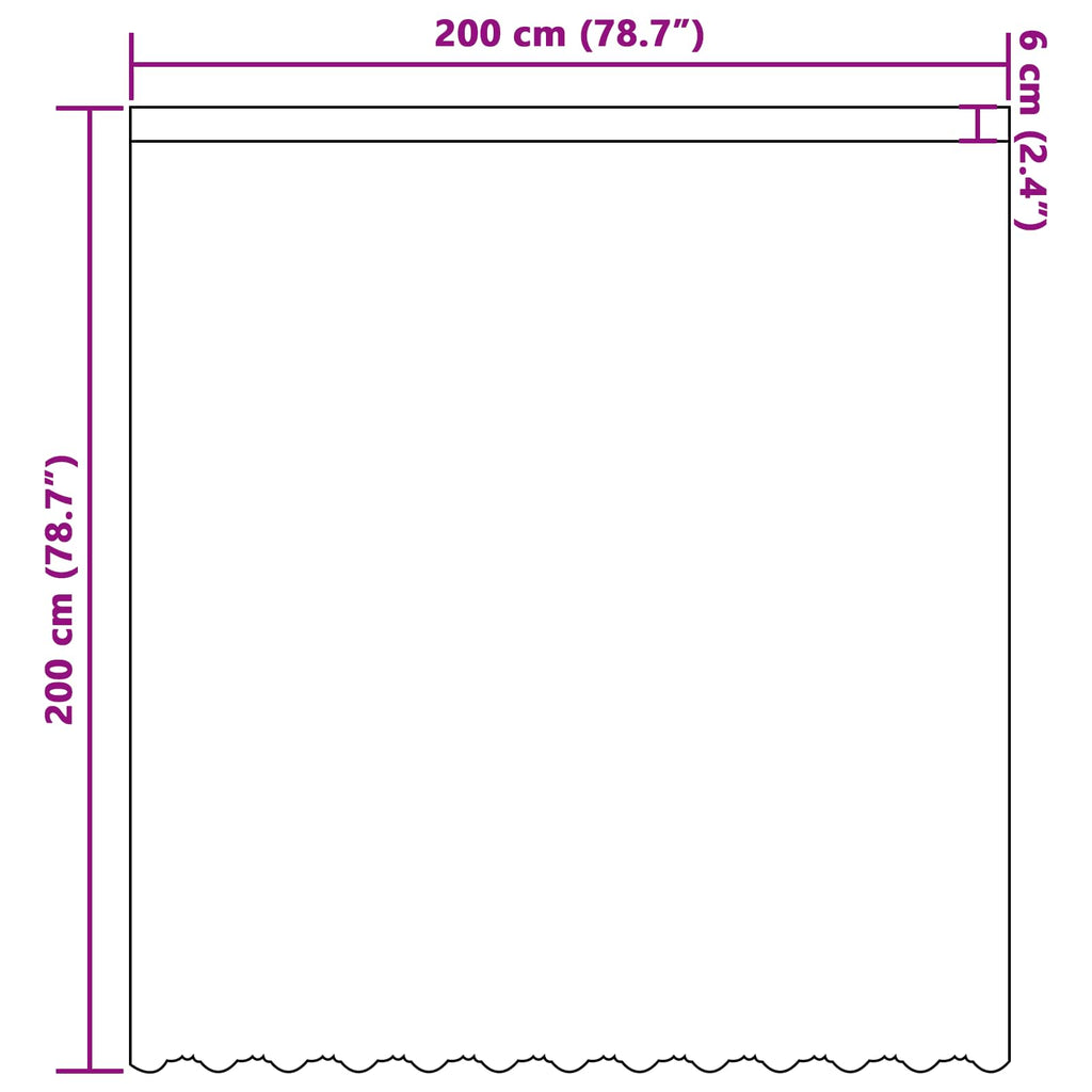 vidaXL Firanka Koronkowa z zasłonami Biały 200 x 200 cm Poliester