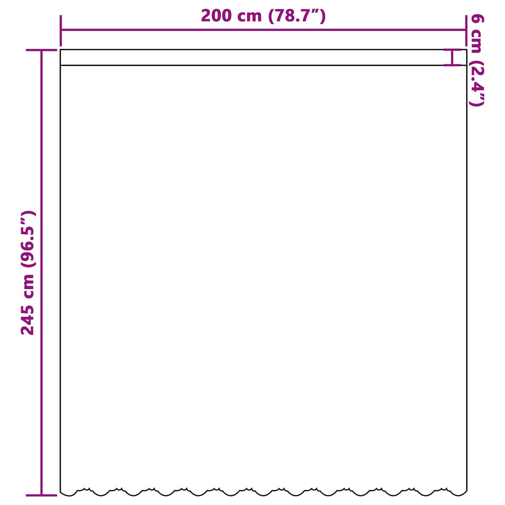 vidaXL Firanka Koronkowa z zasłonami Biały 245 x 200 cm Poliester