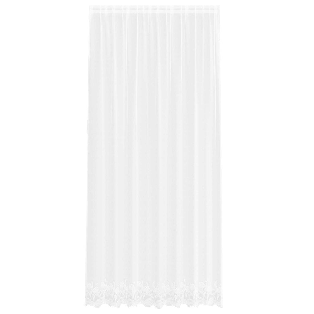 vidaXL Firanka Koronkowa z zasłonami Biały 280 x 200 cm Poliester