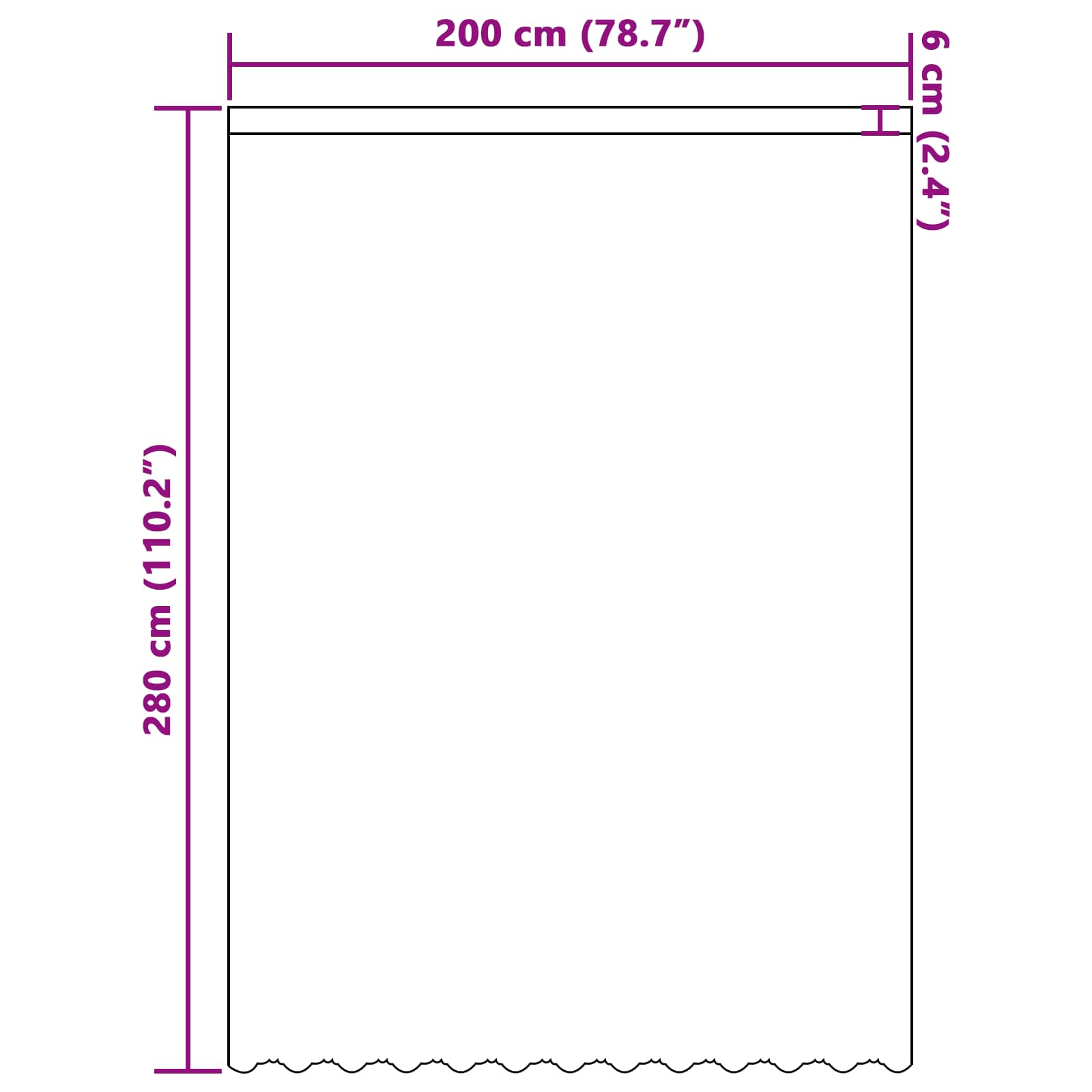 vidaXL Firanka Koronkowa z zasłonami Biały 280 x 200 cm Poliester