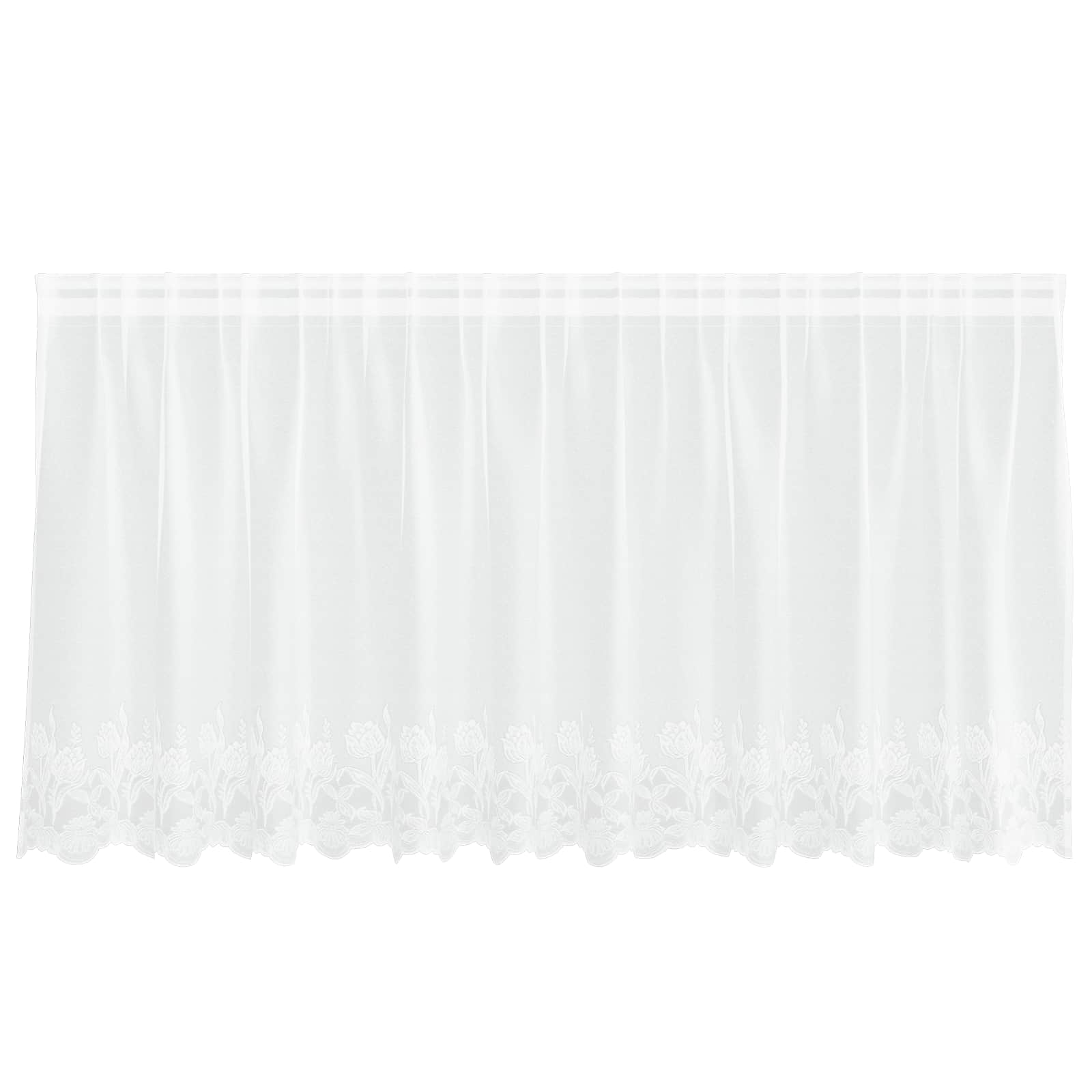 vidaXL Firanka Koronkowa z zasłonami Biały 100 x 300 cm Poliester