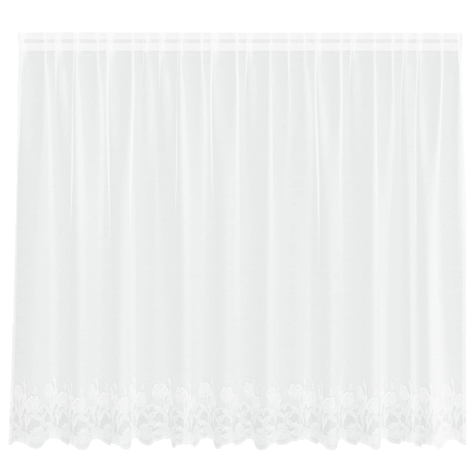 vidaXL Firanka Koronkowa z zasłonami Biały 300 x 140 cm Poliester