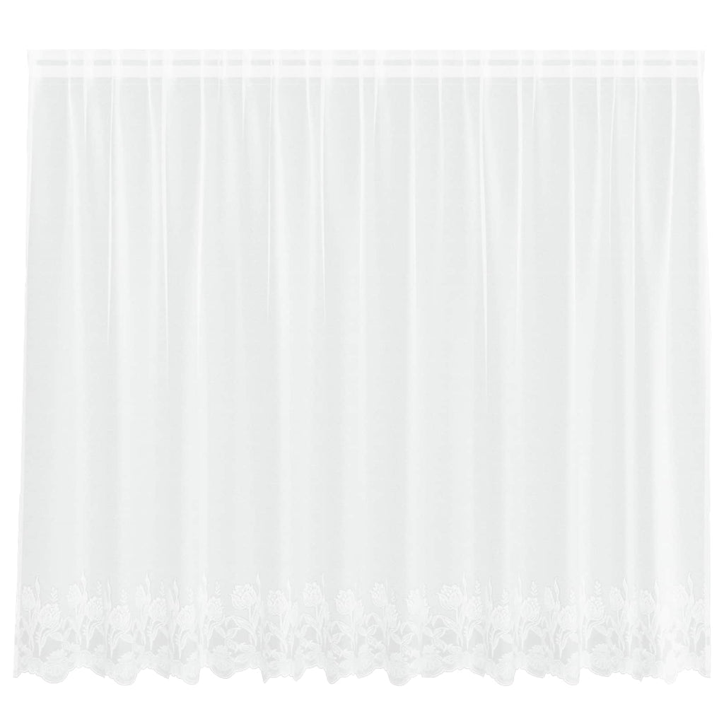 vidaXL Firanka Koronkowa z zasłonami Biały 160 x 300 cm Poliester