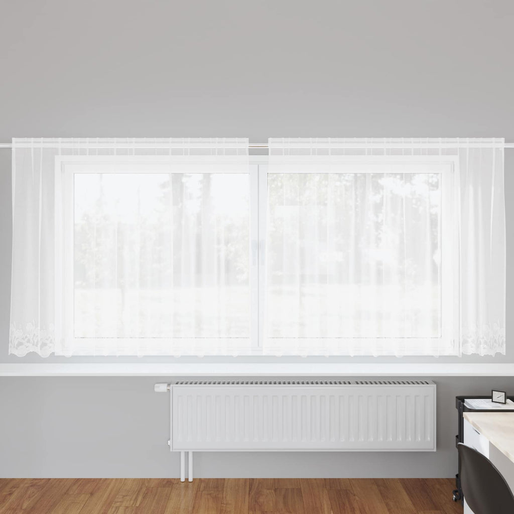 vidaXL Firanka Koronkowa z zasłonami Biały 180 x 300 cm Poliester