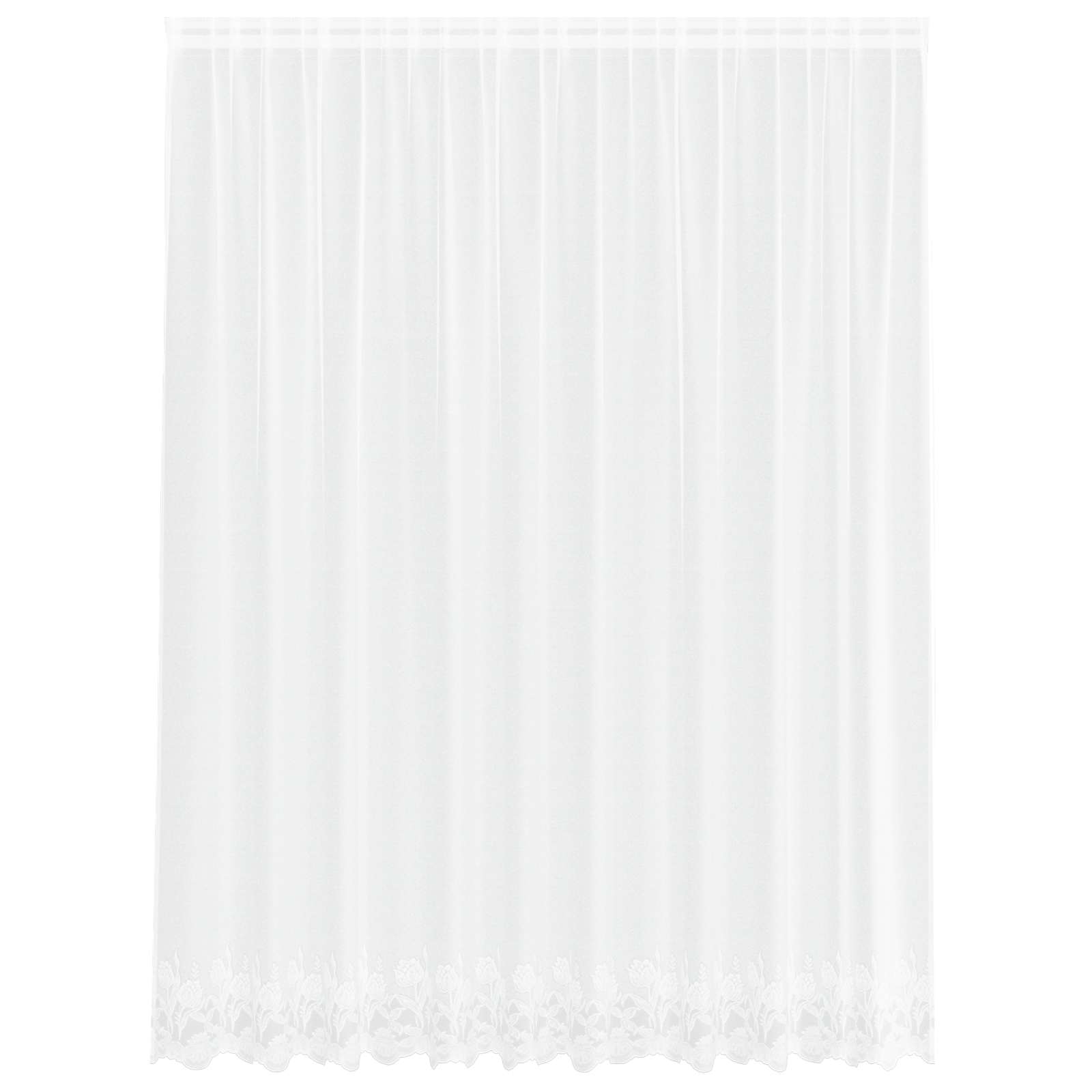 vidaXL Firanka Koronkowa z zasłonami Biały 300 x 245 cm Poliester