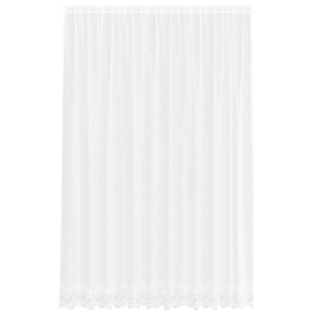 vidaXL Firanka Koronkowa z zasłonami Biały 260 x 300 cm Poliester
