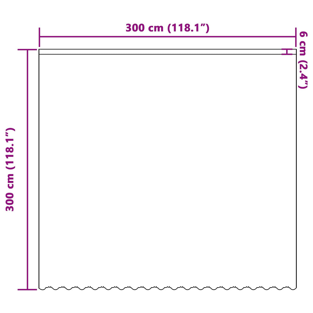 vidaXL Firanka Koronkowa z zasłonami Biały 300 x 300 cm Poliester