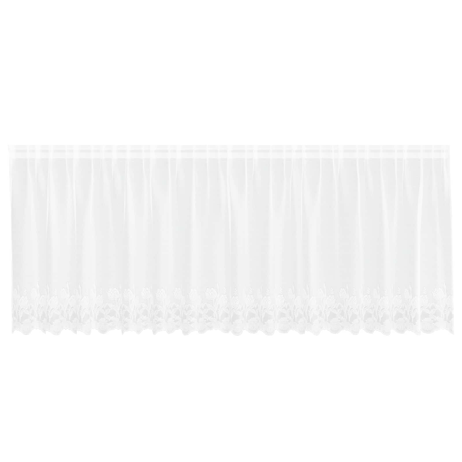 vidaXL Firanka Koronkowa z zasłonami Biały 80 x 400 cm Poliester