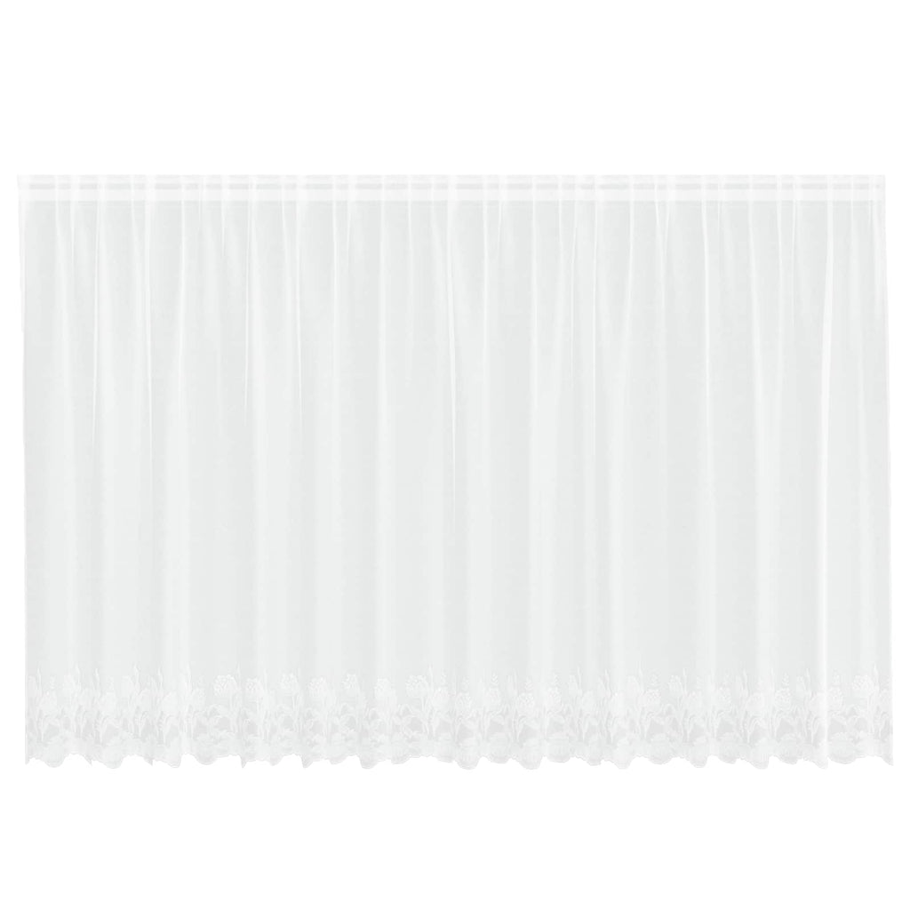 vidaXL Firanka Koronkowa z zasłonami Biały 140 x 400 cm Poliester