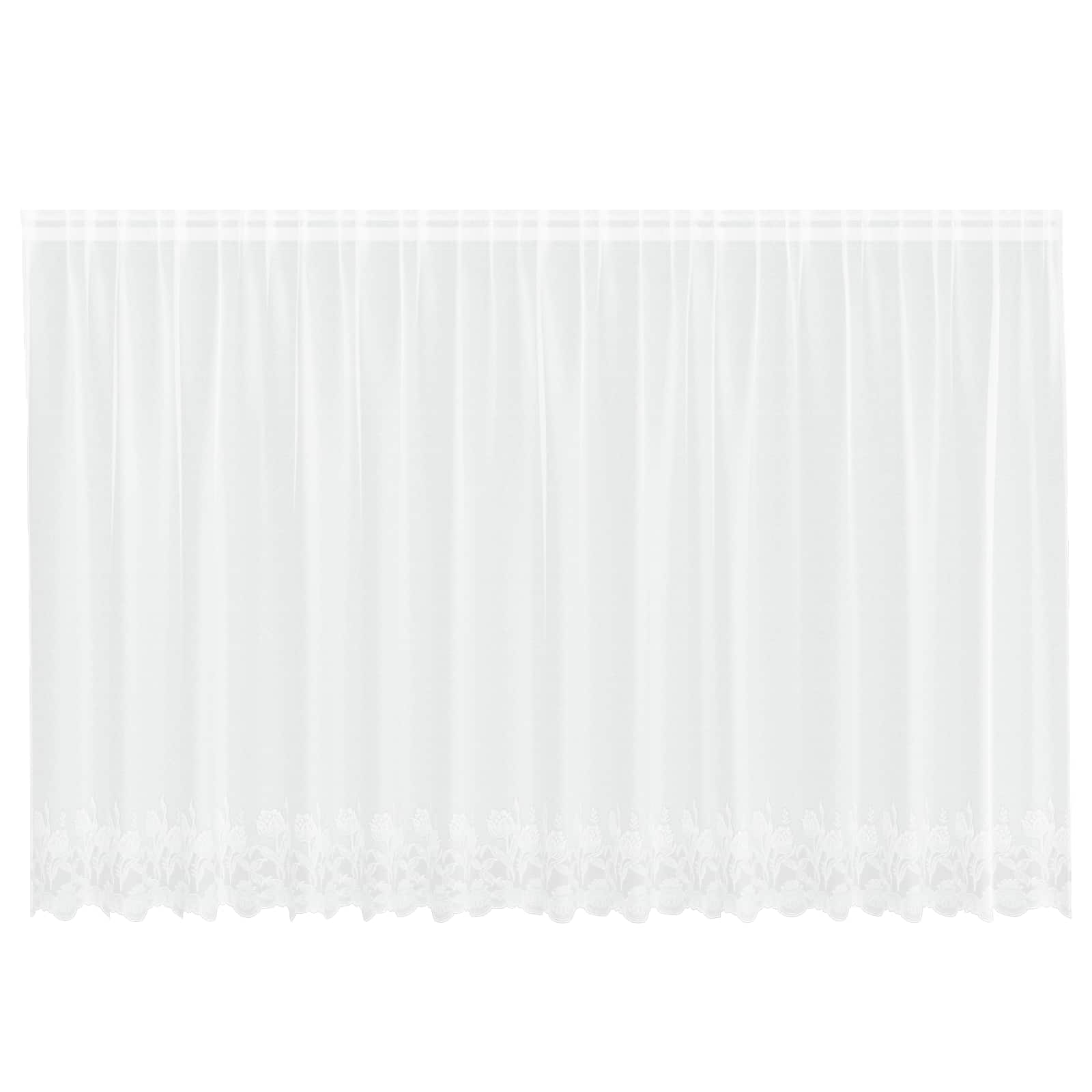 vidaXL Firanka Koronkowa z zasłonami Biały 160 x 400 cm Poliester
