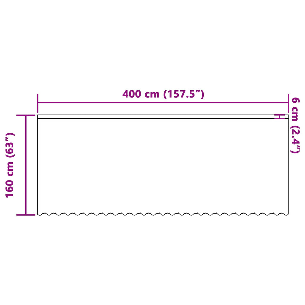 vidaXL Firanka Koronkowa z zasłonami Biały 160 x 400 cm Poliester