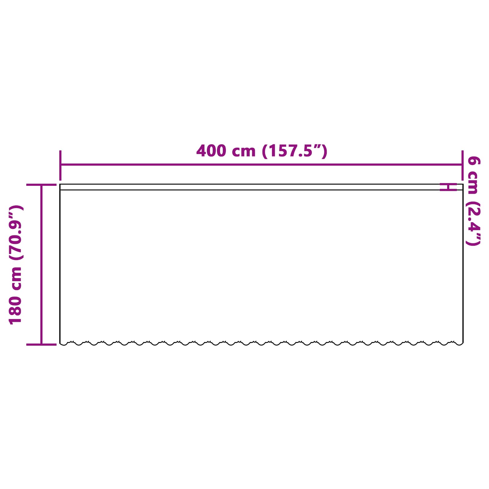vidaXL Firanka Koronkowa z zasłonami Biały 180 x 400 cm Poliester