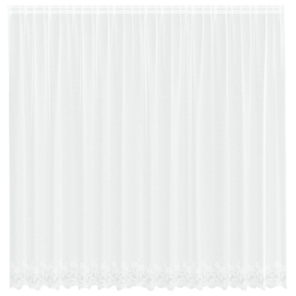vidaXL Firanka Koronkowa z zasłonami Biały 245 x 400 cm Poliester