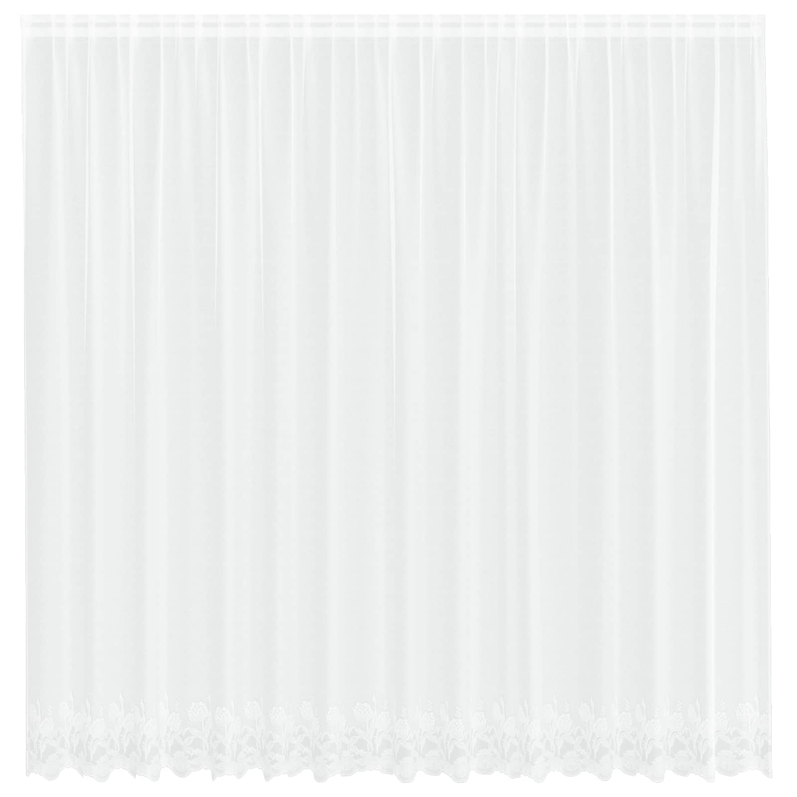 vidaXL Firanka Koronkowa z zasłonami Biały 245 x 400 cm Poliester