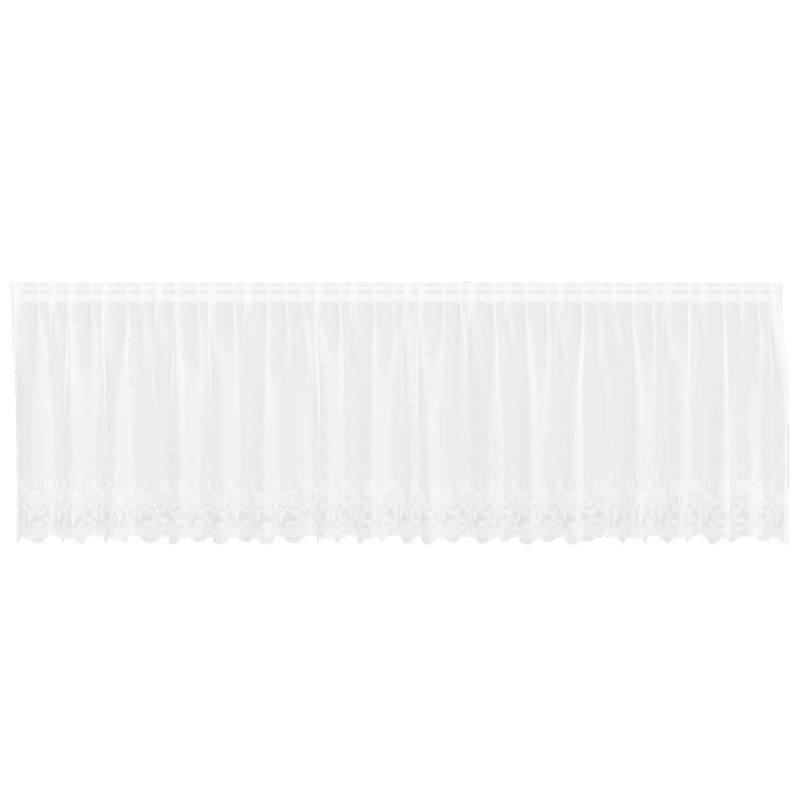 vidaXL Firanka Koronkowa z zasłonami Biały 500 x 120 cm Poliester
