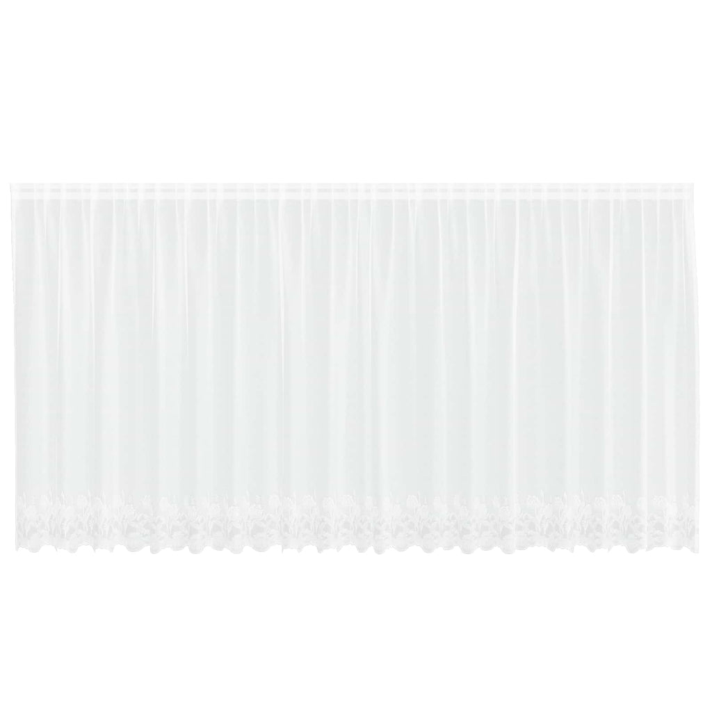 vidaXL Firanka Koronkowa z zasłonami Biały 140 x 500 cm Poliester