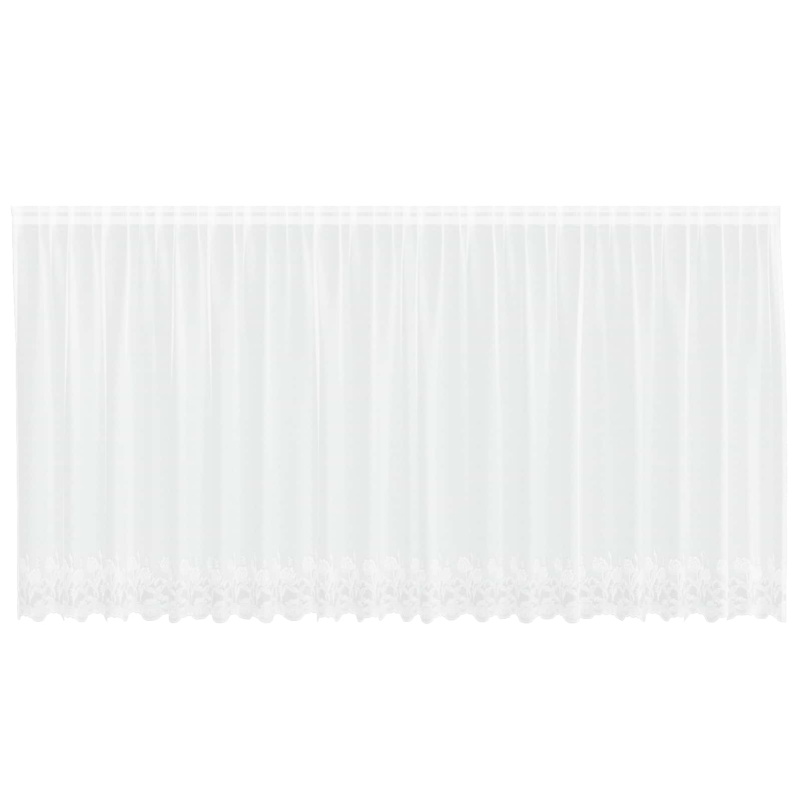 vidaXL Firanka Koronkowa z zasłonami Biały 180 x 500 cm Poliester