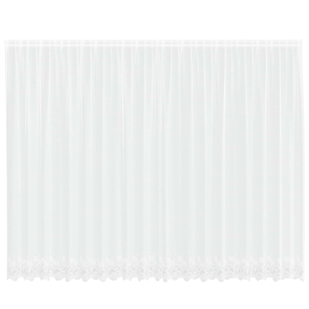 vidaXL Firanka Koronkowa z zasłonami Biały 220 x 500 cm Poliester