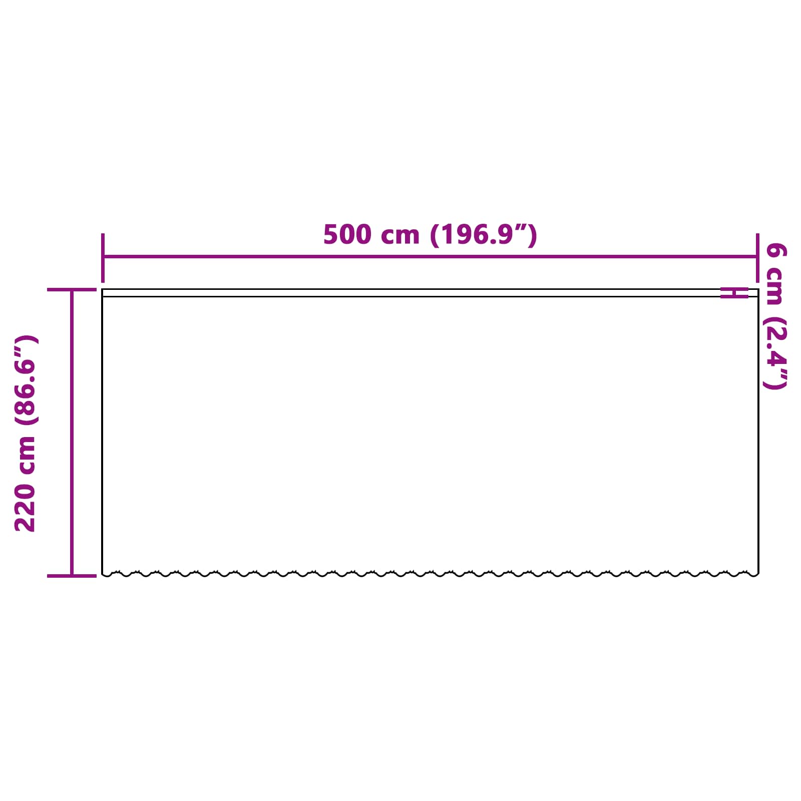 vidaXL Firanka Koronkowa z zasłonami Biały 220 x 500 cm Poliester