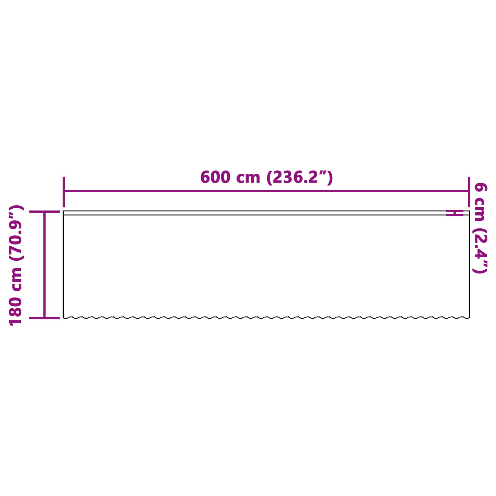 vidaXL Firanka Koronkowa z zasłonami Biały 180 x 600 cm Poliester