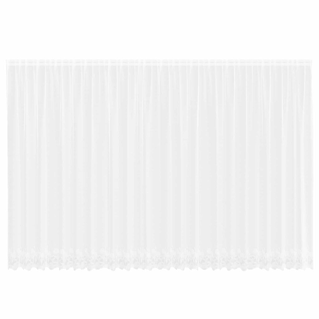 vidaXL Firanka Koronkowa z zasłonami Biały 245 x 600 cm Poliester