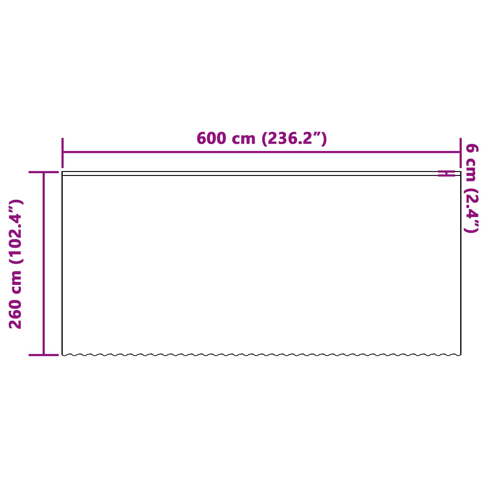 vidaXL Firanka Koronkowa z zasłonami Biały 260 x 600 cm Poliester